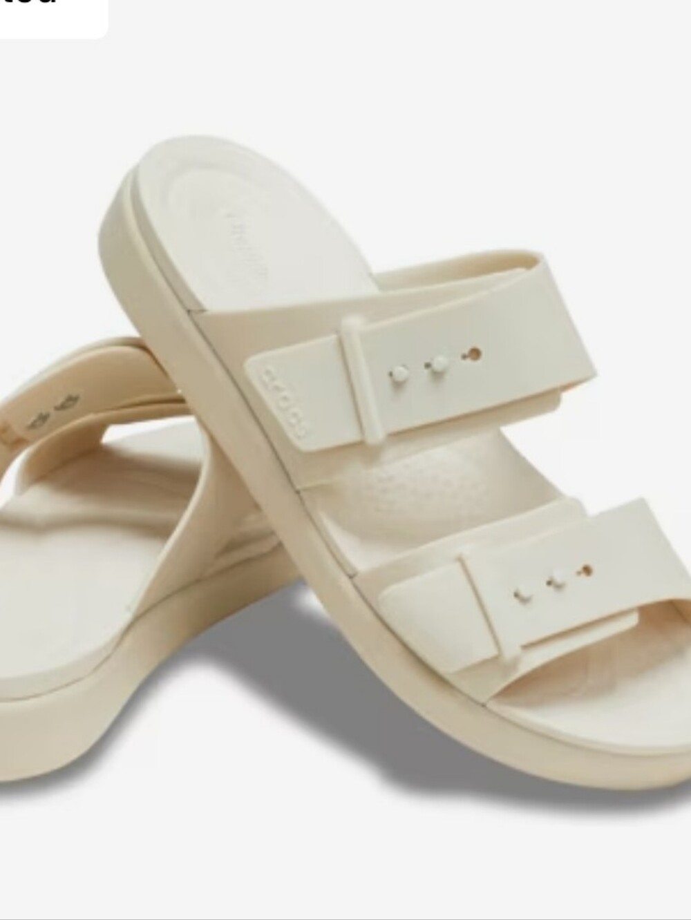 Crocs Brooklyn Low Low Wedge Sandals- Off‎ White